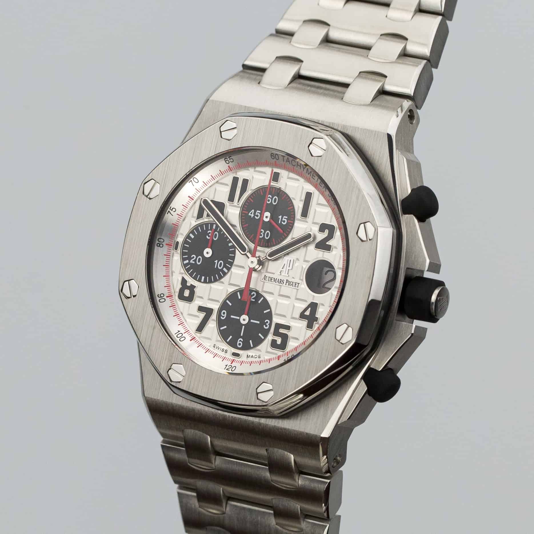 Audemars Piguet Royal Oak Offshore Chronograph 42 ref. 26170ST.OO.1000ST.01 Panda on Bracelet Full set 2013 Serviced